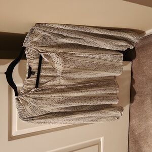 Lightweight blouse, white base-black design. Size xs